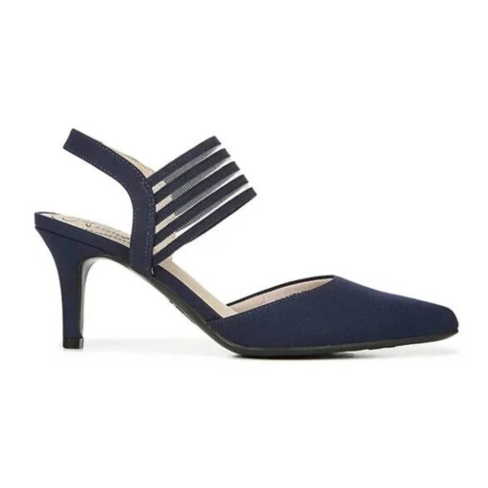 LifeStride Womens Sanya Navy Pumps‎ Dress Heels Shoes 7 M